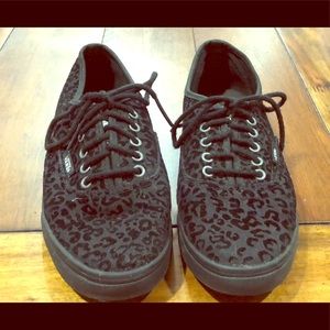 Crushed velvet cheetah Vans